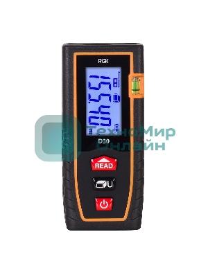 Лазерная рулетка RGK D30 дальность 0.3-30м точность ±2мм