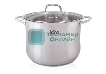 Кастрюля Lara LR02-43 11 л LR02-43 Lara (нерж) 26x21 см, 11 л, капсулир индукц дно, стекл кры