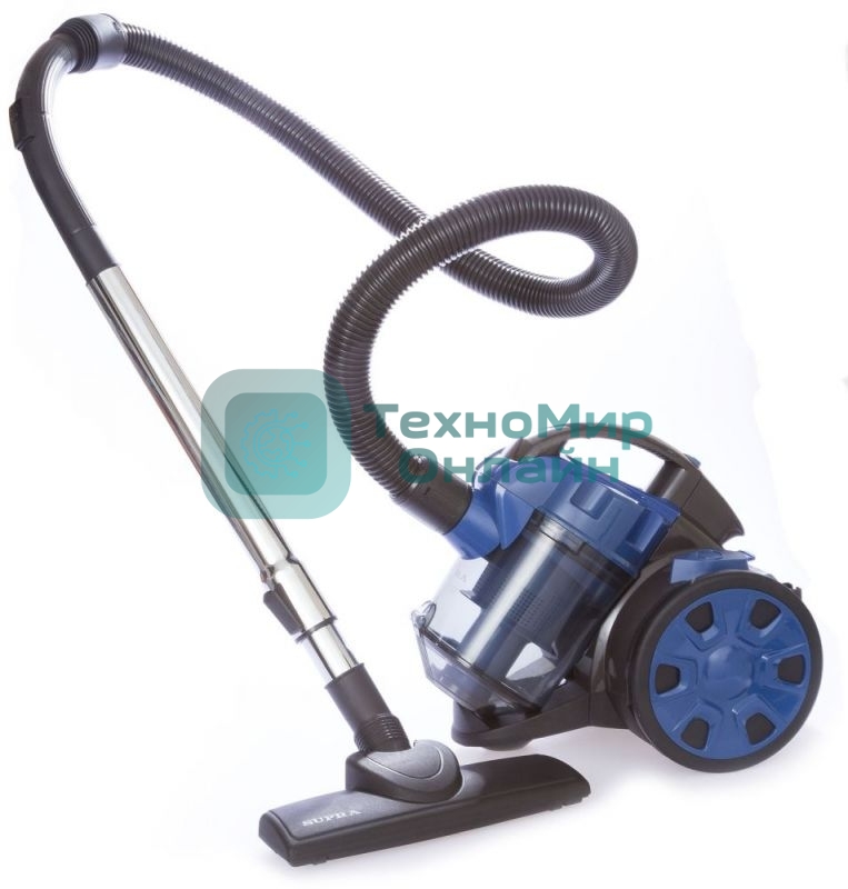 Пылесос SUPRA VCS-1832 синий, 360/1800 Вт, уборка сухая, пылесборник контейнер 2 л