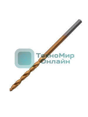 Сверло по металлу Matrix, 2,5 мм, HSS, нитридтитановое покрытие, цилиндрический хвостовик