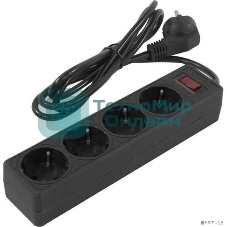 Сетевой фильтр 5bites GARDA SP4B-530 4S / 3x0.75мм2 / 3м / черный