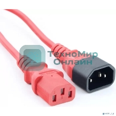 Кабель питания Filum FL-PC-C13/C14-C1-1.8-RD ПВС-АП 3x1.0 С13 - C14, 220/250В, 10А, красный, 1.8м