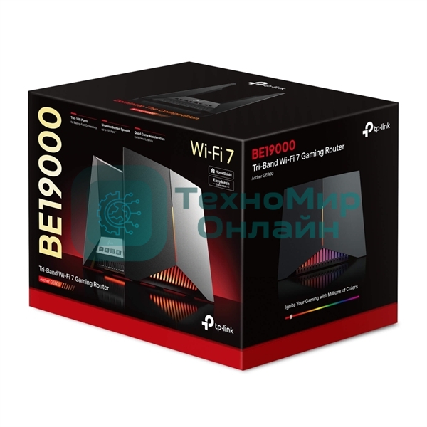 Маршрутизатор TP-Link Archer GE800, BE19000 Tri-Band Wi-Fi 7 Gaming Router