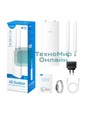 Маршрутизатор AC1200 Wi-Fi 4G LTE Cat 6 Gigabit Router, 4 10/100/1000M RJ45 Ports, Nano SIM Slot, Quectel module inside,build-in 4G LTE modem, 300Mbps at 2.4GHz + 867Mbps at 5GHz, Internal Antennas, PPTP/L2TP/OpenVPN/WireGuard VPN, DNS over Cloudflare/Google/Quad9, DDNS, SMS, Band locking, TR069, TR111, Cudy Mesh Support