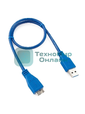 Кабель Gembird/Cablexpert USB 3.0 Pro, AM/microBM 9P, 0.5м, экран, синий