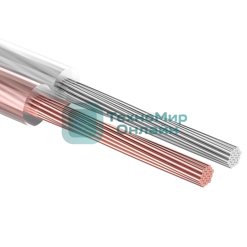 Кабель акустический Rexant 2х1,00 мм², прозрачный SILICON, бухта 100 м