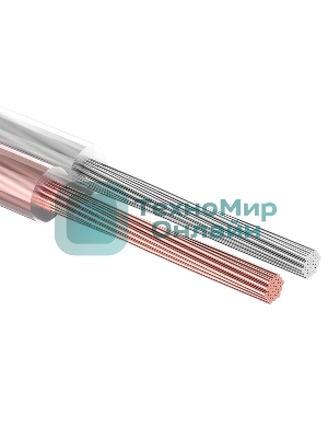 Кабель акустический Rexant 2х1,00 мм², прозрачный SILICON, бухта 100 м