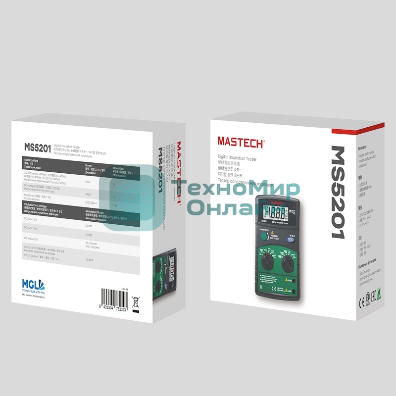 Измеритель сопротивления изоляции MS5201 MASTECH