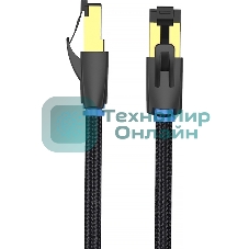 Патч-корд Vention прямой SFTP cat.8 RJ45 - 2м. черный Тканевая оплетка