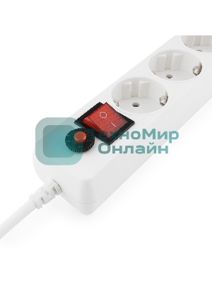 Сетевой фильтр Гарнизон ECL-5-W-1.4, 5 р, 10А, 1.4 м, ур.защиты 4, белый, пакет