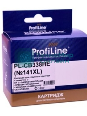 Картридж струйный ProfiLine PL-CB338HE №141XL для принтеров HP DJ D4263/D4363/Officejet J5783/J6413/Photosmart C4283/C4483/C4583/C5283C/D5363 Color водные