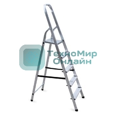 Стремянка UFUK 5 ст. алюминиевая Материал: алюминиевый профиль. Количество ступеней - 5. Высота до платформы - 110 см. Рабочая высота - 310 см. Фиксатор положения. Вес: 4,5 кг.