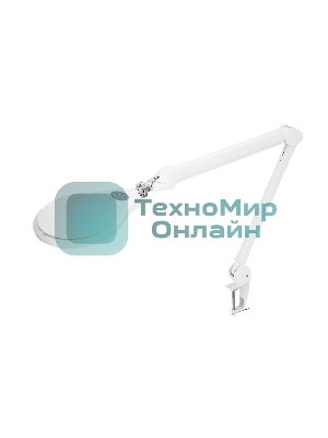 Лупа на струбцине Rexant, круглая, 5D, с подсветкой 72 SMD, сенсорный регулятор яркости, белая