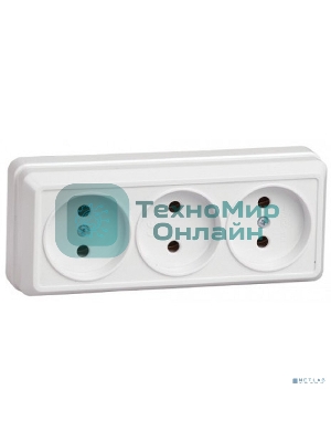 Розетка 3-м ОП Октава 10А IP20 без заземл. бел. IEK ERO30-K01-10-DC
