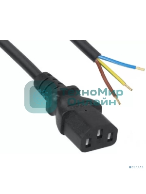 Кабель питания Filum FL-PC-C13-C2-1.8-BK ПВС-ВП 3x1.5 С13 - свободный конец, 220/250В, 10А, чёрный, 1.8м