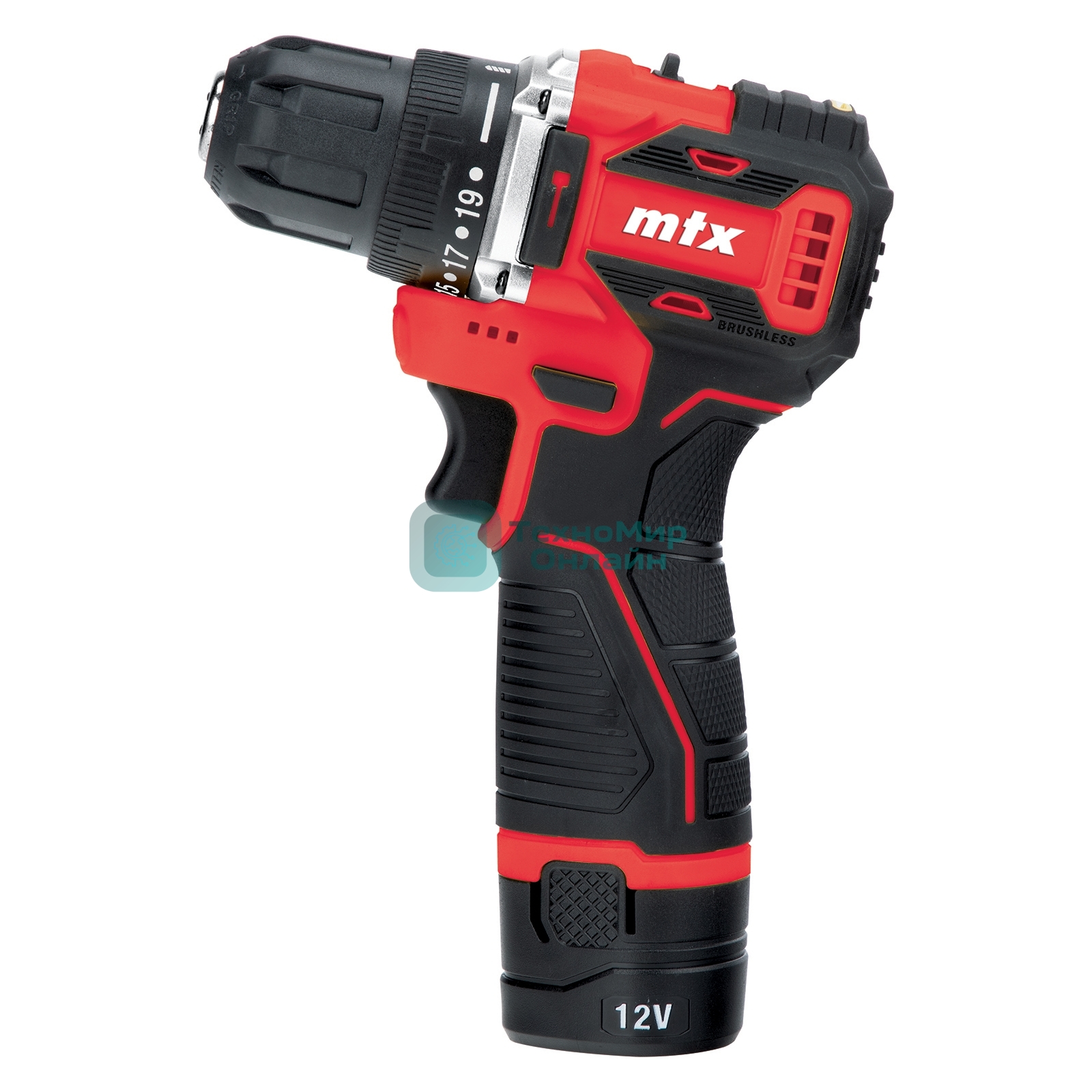 Дрель-шуруповерт MTX CDB-BL-12, 12 В, 2 Ач, 40 Нм, бесщеточный