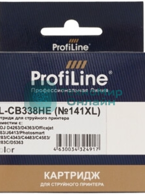 Картридж струйный ProfiLine PL-CB338HE №141XL для принтеров HP DJ D4263/D4363/Officejet J5783/J6413/Photosmart C4283/C4483/C4583/C5283C/D5363 Color водные