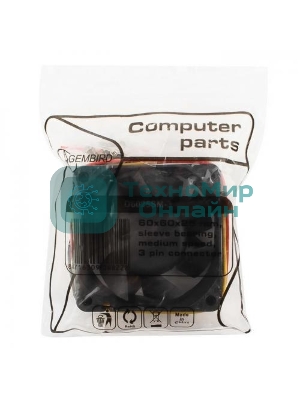 Вентилятор для корпуса Gembird D6025SM-3 черный, 60 мм, 4000 об/мин, 25 дБ, 3 pin