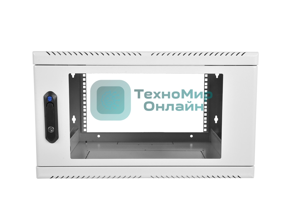 Шкаф настенный ЦМО ШРН-12.650 12U 600x650мм пер.дв.стекл несъемные бок.пан. 50кг серый