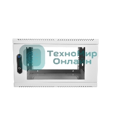 Шкаф настенный ЦМО ШРН-12.650 12U 600x650мм пер.дв.стекл несъемные бок.пан. 50кг серый