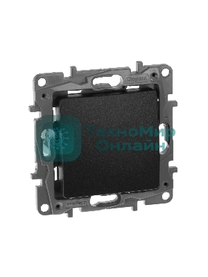 Переключатель одноклавишный, автоматические клеммы, Etika, 10AX, 250 В~, антрацит