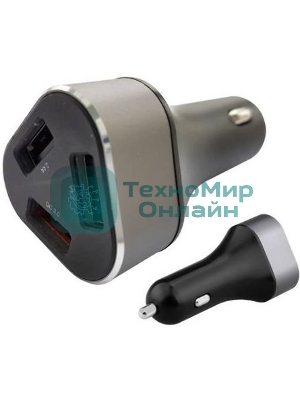 Автомобильное зарядное устройство ACD черный 23Вт, 3xUSB 1QC+2Smart, 3.6~12В, 3А RTL