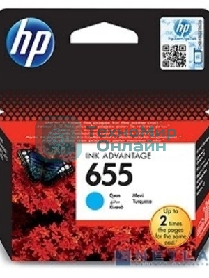 Картридж струйный HP 655 CZ110AE голубой для HP DJ IA 3525/4615/4625/5525/6525 (600 стр.)
