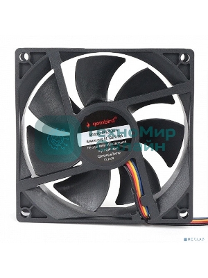 Вентилятор для корпуса Gembird D9225SM-4 черный 92мм 2500rpm 31db 4-pin