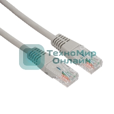 Пaтч-корд U/UTP Rexant, cat.5e, RJ45-RJ45, неэкранированный, LSZH серый, 1м