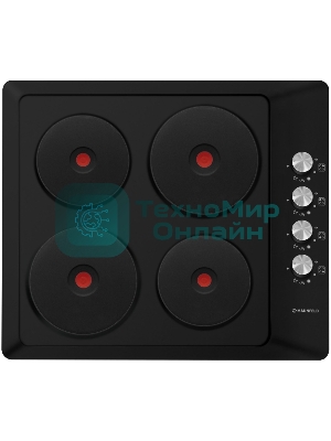 Варочная комбинированная панель Maunfeld EEHE.64.4B, конфорок: 4 шт., эмаль, независимая, черный