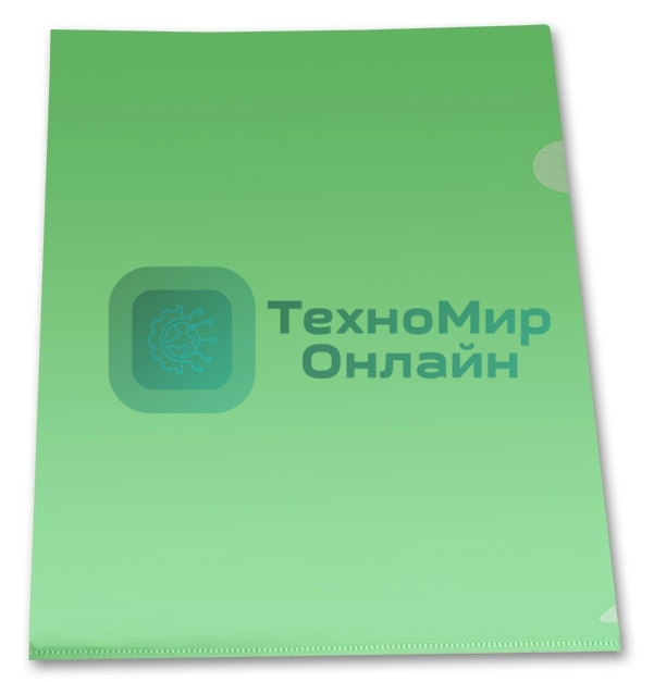 Папка-уголок Бюрократ -E310/1GR A4, пластик, 0.18мм, зеленый