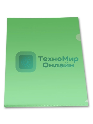 Папка-уголок Бюрократ -E310/1GR A4, пластик, 0.18мм, зеленый