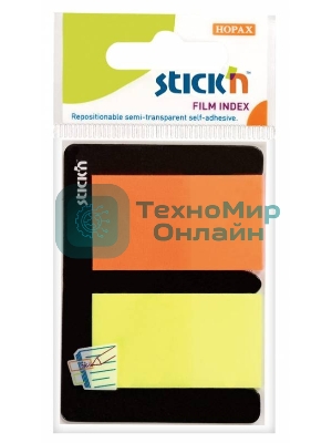 Закладки самоклеящиеся, индексы пластиковые Stick`n 21039 25x45мм, 2 цвета в упаковке, 25 листов, европодвес