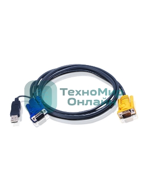 Переключатель ATEN 2L-5202UP Шнур, монитор+клавиатура+мышь Intelligent CABLE HD15M/USBAM 1.8M
