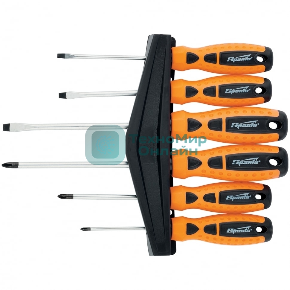 Набор отверток Sparta 11782''point'' crv двухкомпонентные рукоятки 6 шт