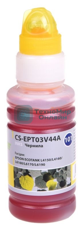 Чернила Cactus CS-EPT03V44A 101Y, желтый, 70 мл для Epson Ecotank L4150,L4160,L6160,L6170