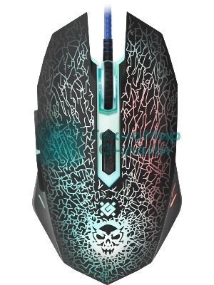 Мышь проводная Defender Shock GM-110L черный, 3200 dpi, USB, кнопки - 6