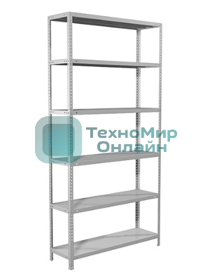 Металлические стеллажи Стеллаж MS 200/100х30/6 (Размеры внешние (ВхШхГ) 2000х1000х300 мм, 6 полок, с единой стойкой)