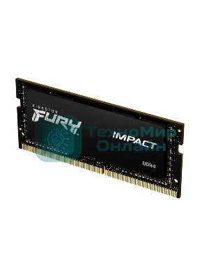 Оперативная память Kingston Fury Impact, DDR4, 16GB (1x16GB), 3200MHz, CL20, SO-DIMM
