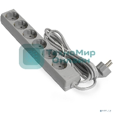 Сетевой фильтр ExeGate EX285835RUS ECE-6-5G (6 евророзетки с заземлением, 5 м, серый)