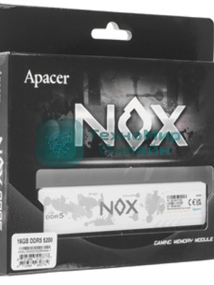 Оперативная память Apacer Nox, DDR5, 16GB (1x16 GB), 5200 MHz, CL40, DIMM, радиатор, черный