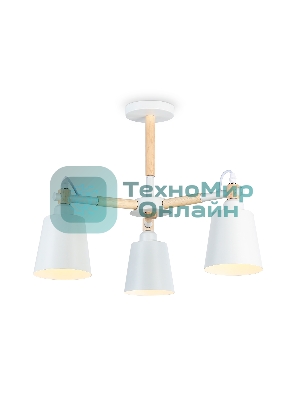 Светильник Ambrella light TR82204/3 WH/LW белый/светлое дерево E27/3 max 40W D560*430