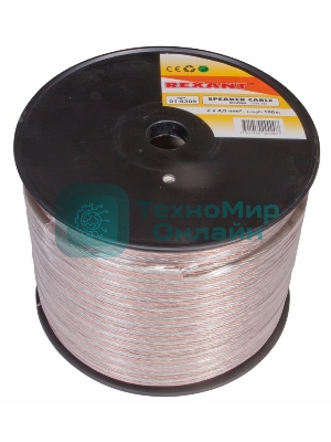 Кабель акустический Rexant 2х4,00 мм², прозрачный SILICON, бухта 100 м