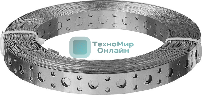 Лента перфорированная 12х0,55, оцинкованная прямая (25 м) - накл. 123882 Tech-KREP