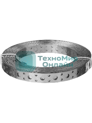Лента перфорированная 12х0,55, оцинкованная прямая (25 м) - накл. 123882 Tech-KREP