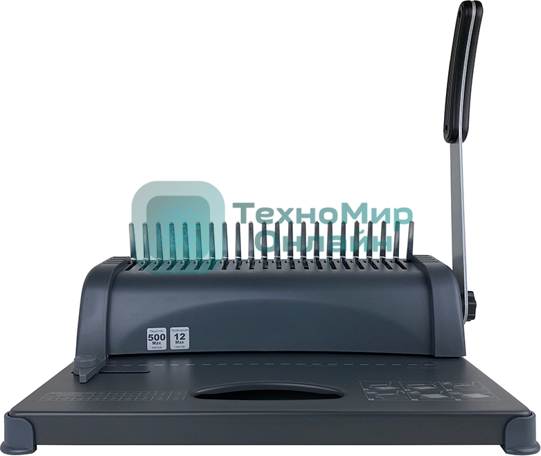 Переплетчик ГЕЛЕОС БП-12 на пластиковую пружину, А4, ручная перфорация 12 листов, переплет макс до 500 л., глубина перфорации 3,5-5,5 мм