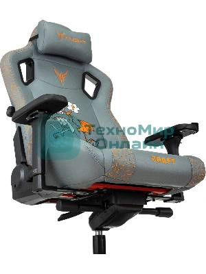 Кресло игровое Knight Craft Dragon серый эко.кожа крестов. металл