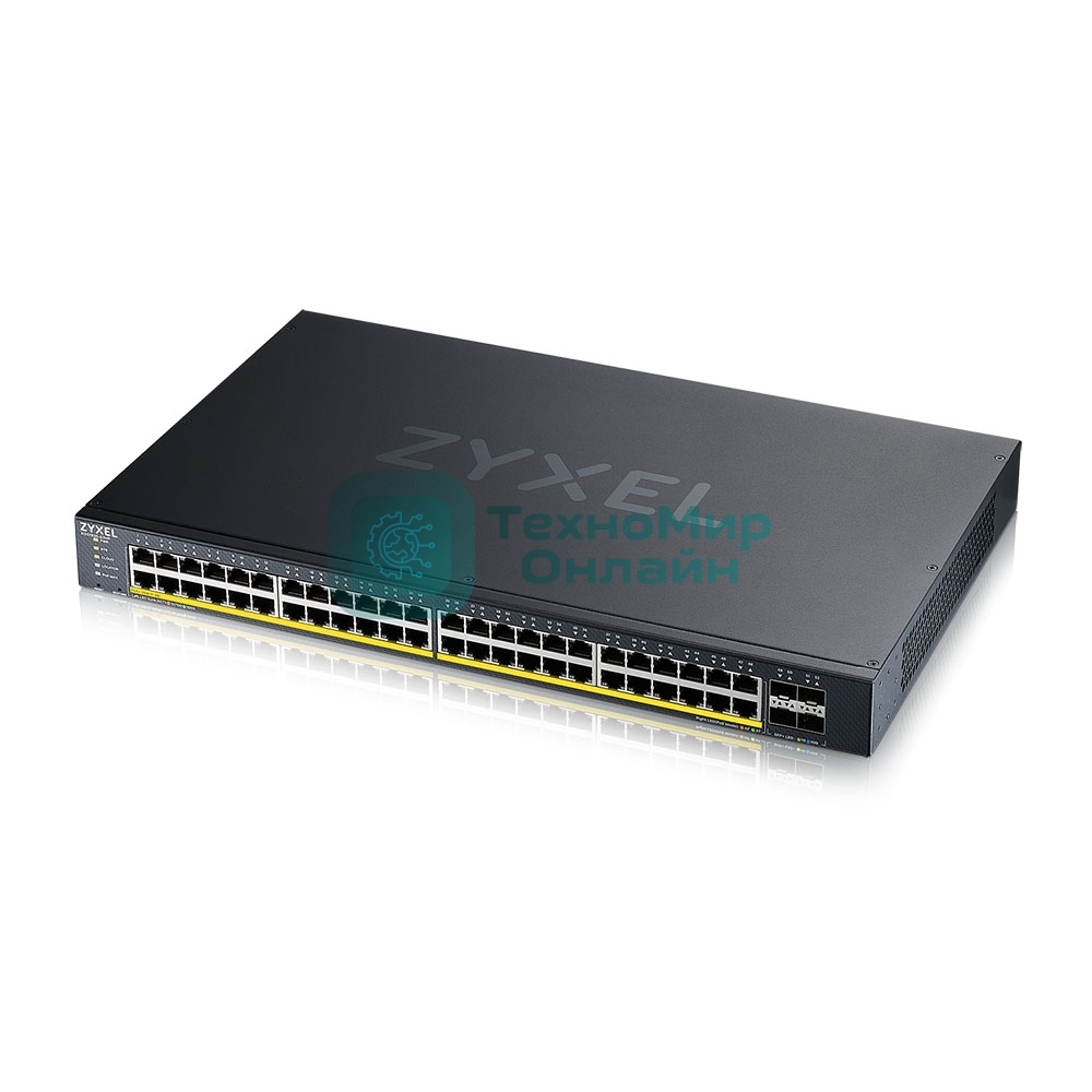 Коммутатор XGS1935-52HP, 52 Port Smart Managed PoE Switch, 48x Gigabit PoE and 4x 10G SFP+, hybrid mode, standalone or NebulaFlex Cloud, 375 Watt PoE