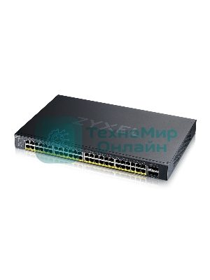 Коммутатор XGS1935-52HP, 52 Port Smart Managed PoE Switch, 48x Gigabit PoE and 4x 10G SFP+, hybrid mode, standalone or NebulaFlex Cloud, 375 Watt PoE