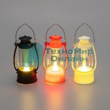 Декоративный фонарь Neon-night со свечкой 9,5 см, цвет корпуса белый/красный/черный, цвет свечения теплый белый, питание 3xLR1130 (в комплекте)